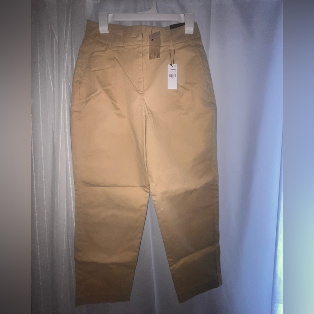 Express 
High Waisted Pleated Ankle Chino Pant
